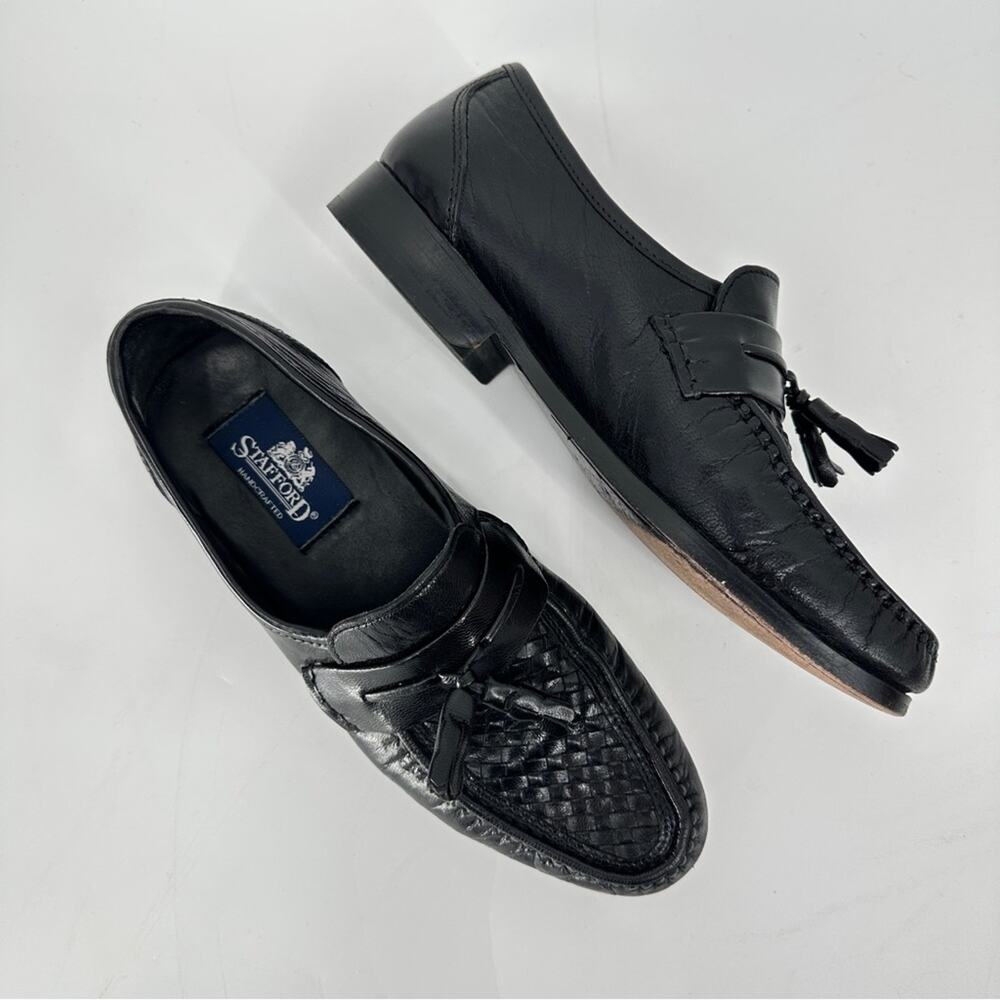 $11SALE!!! Stafford Black Leather Timeless Loafers - Picture 3 of 10